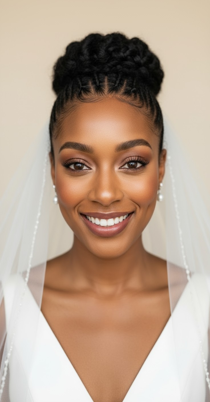 After Wedding Veil With Updo